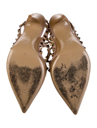 Valentino Rockstud Accents Leather T-Strap Pumps