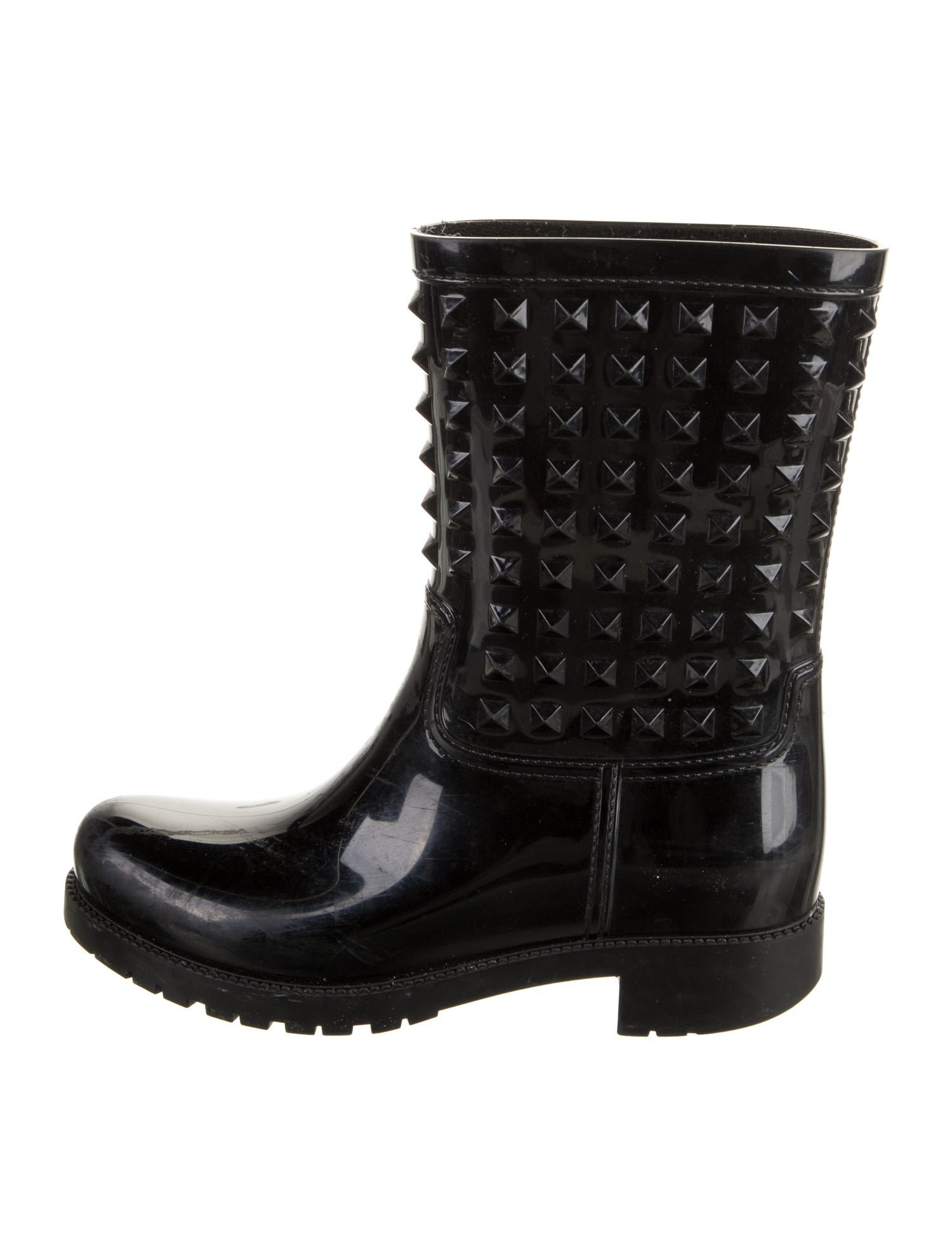 Valentino Rockstud Accents Rubber Rain Boots