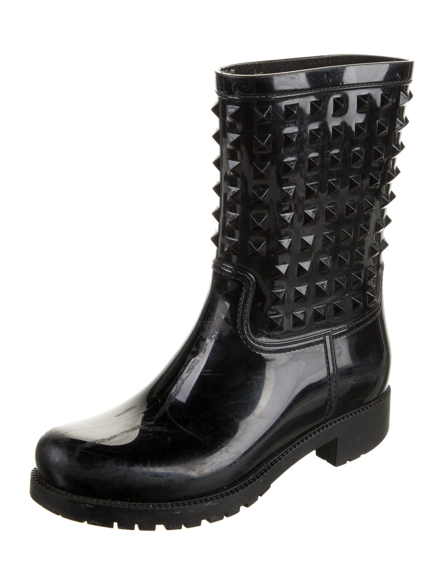 Valentino Rockstud Accents Rubber Rain Boots