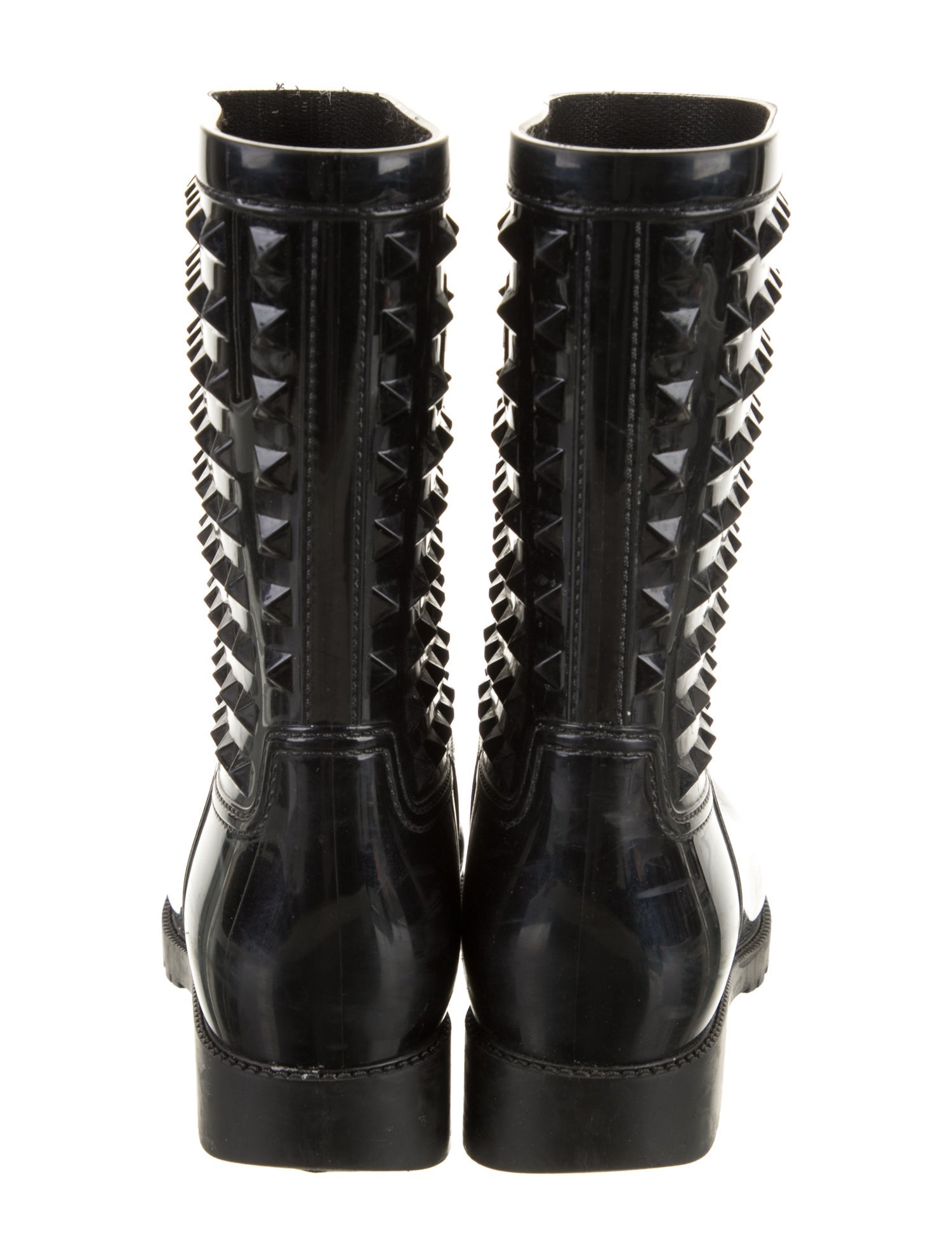 Valentino Rockstud Accents Rubber Rain Boots