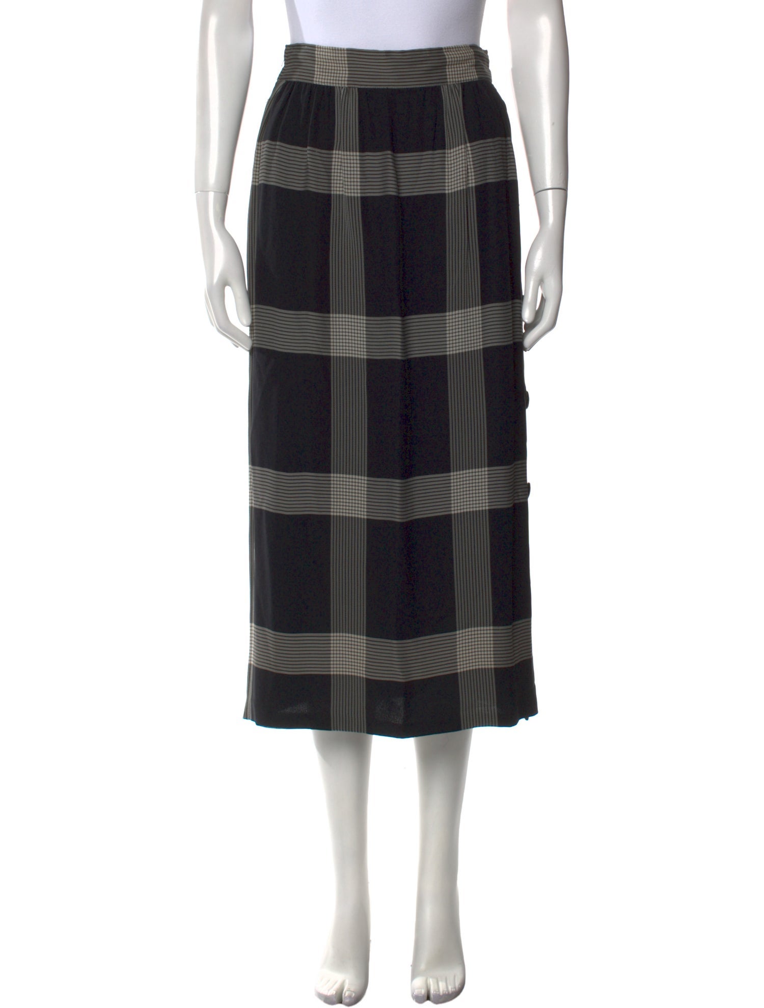Valentino Plaid Print Midi Length Skirt