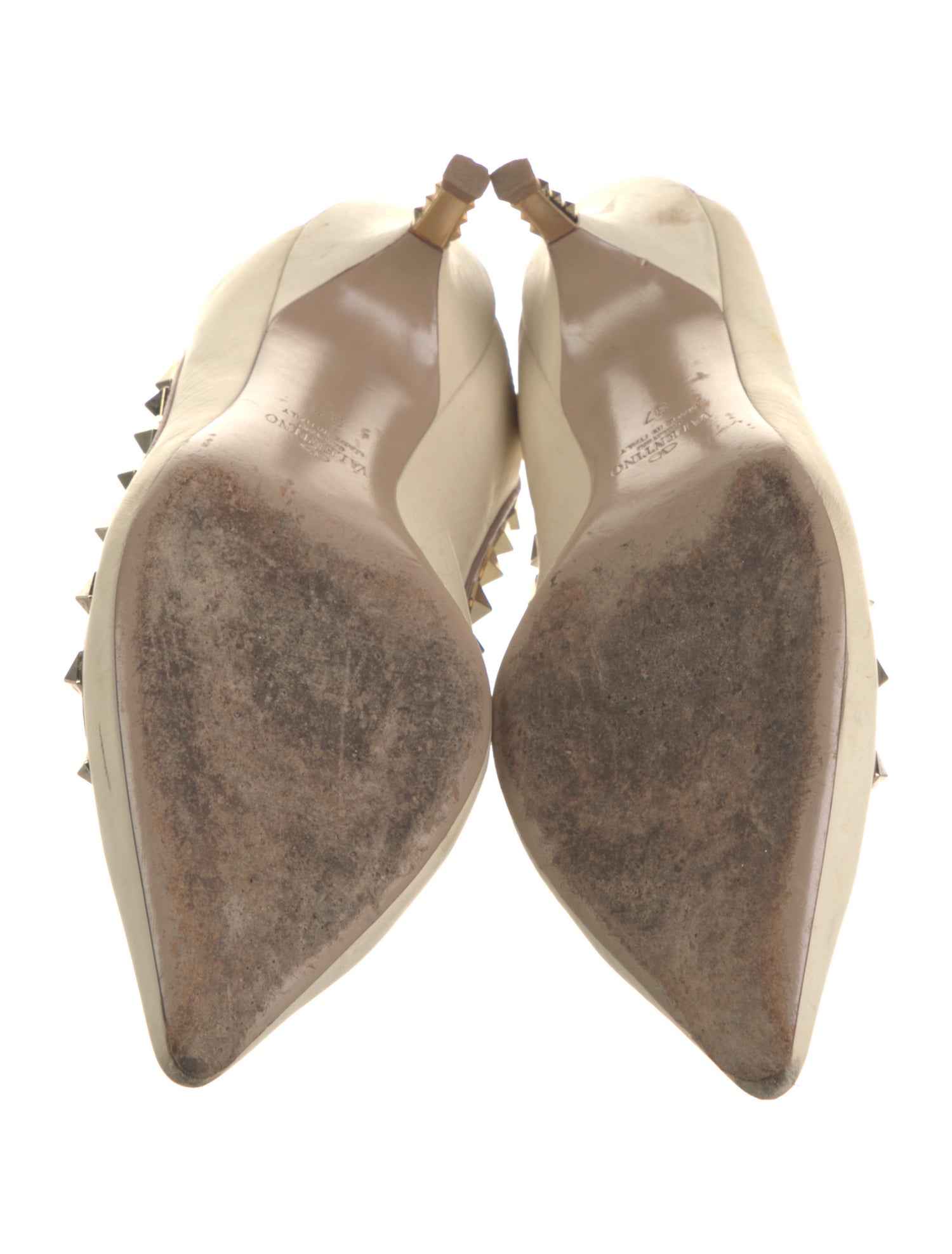 Valentino Rockstud Accents Leather Slingback Pumps