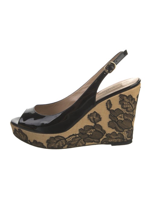 Valentino Patent Leather Animal Print Slingback Pumps
