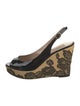 Valentino Patent Leather Animal Print Slingback Pumps