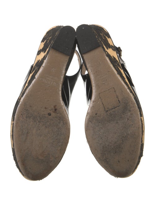 Valentino Patent Leather Animal Print Slingback Pumps