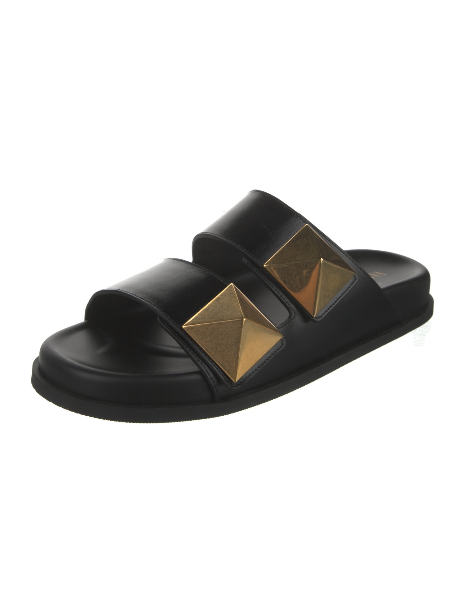 Valentino Leather Studded Accents Slides