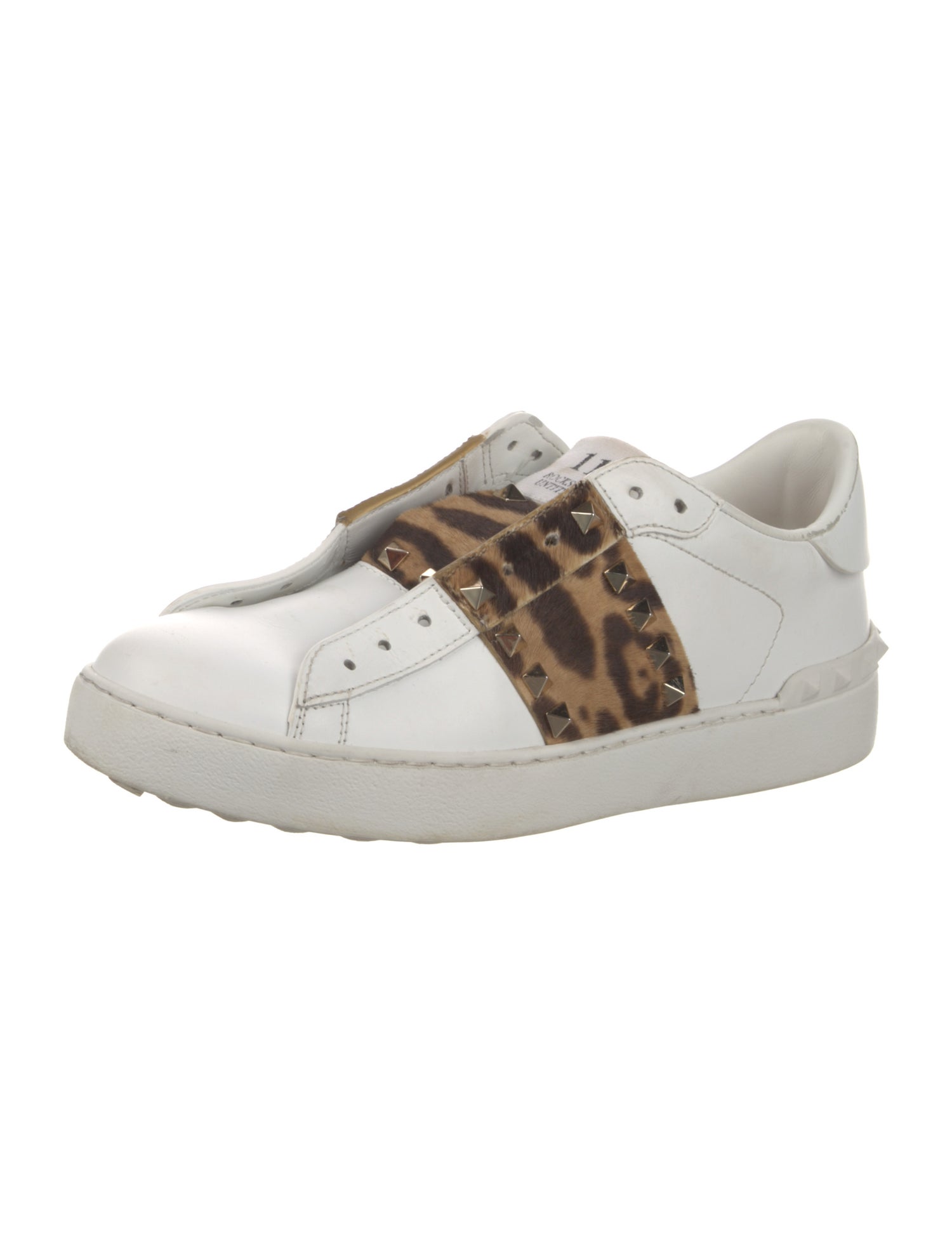 Valentino Leather Studded Accents Sneakers