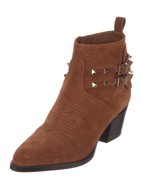 Valentino Rockstud Accents Suede Boots