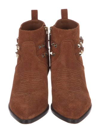 Valentino Rockstud Accents Suede Boots