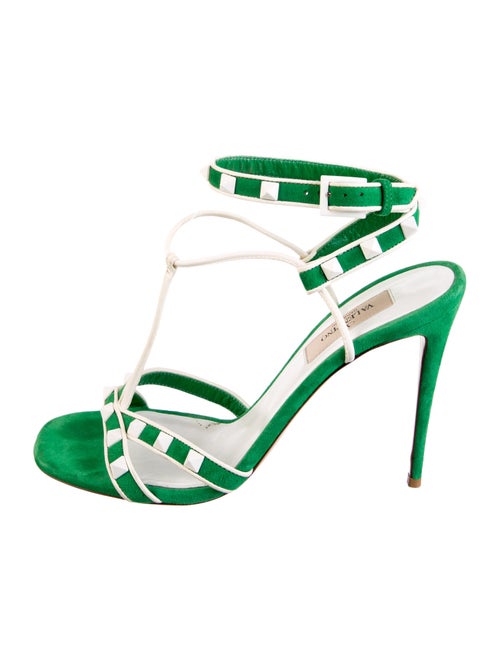 Valentino Rockstud Accents Suede Sandals