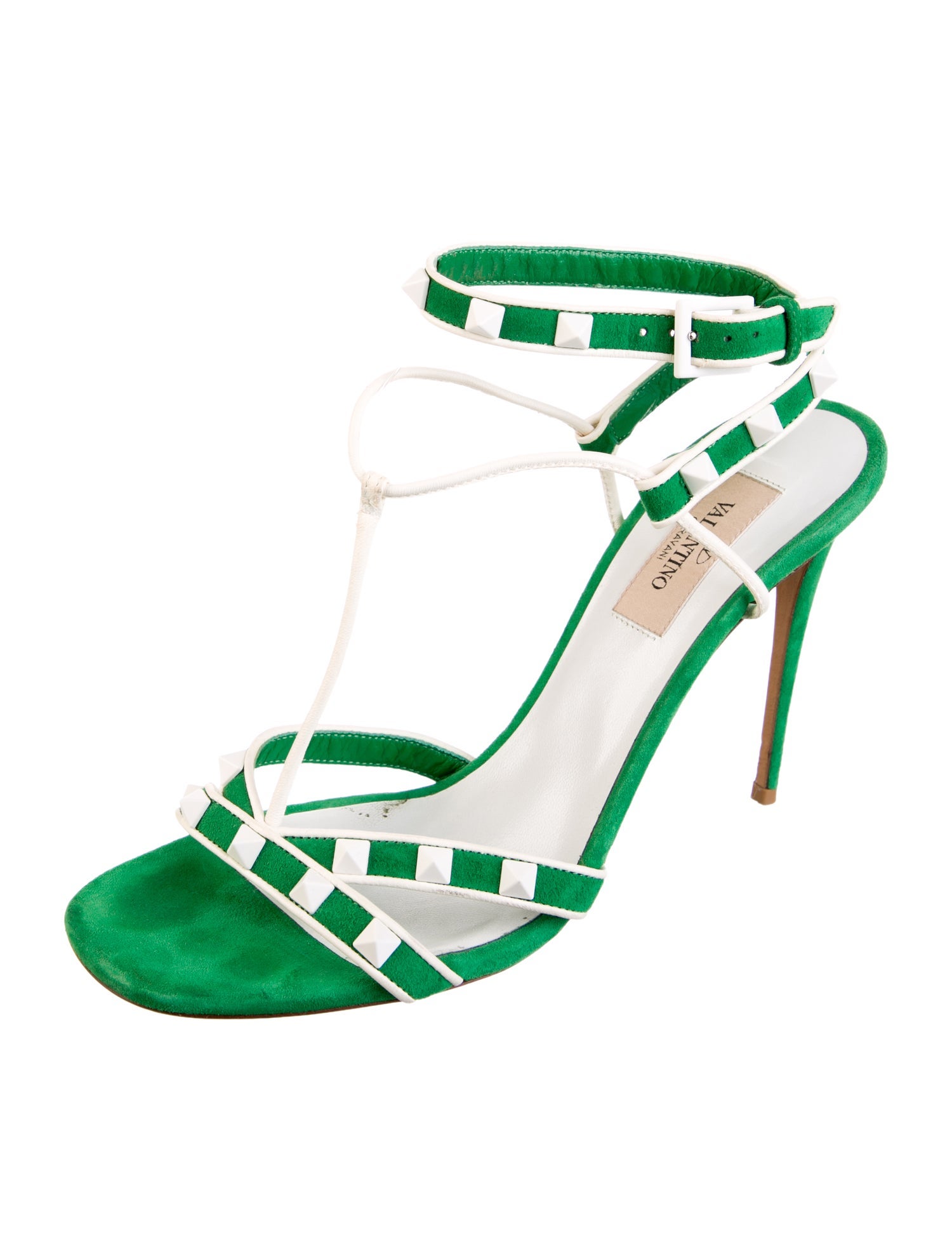 Valentino Rockstud Accents Suede Sandals
