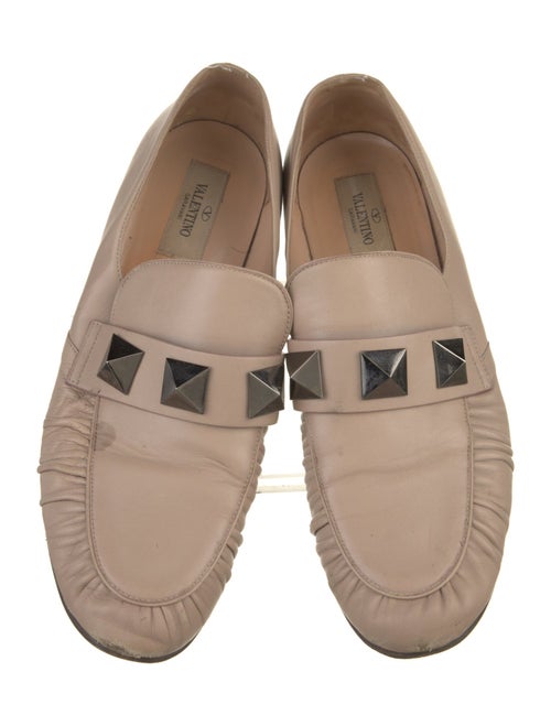 Valentino Rockstud Accents Leather Loafers