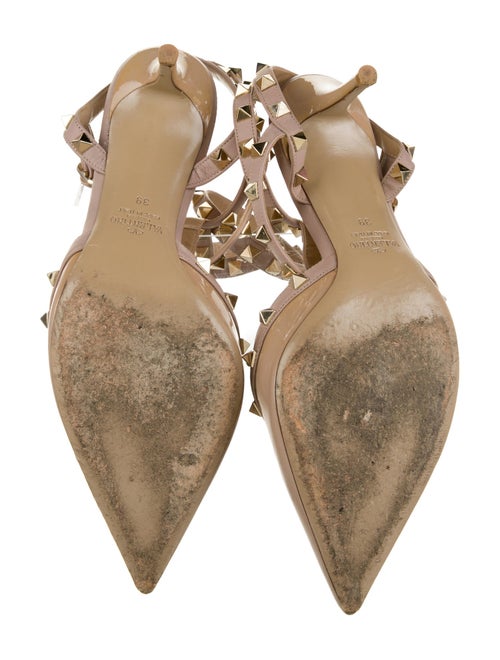 Valentino Rockstud Accents Patent Leather T-Strap Pumps