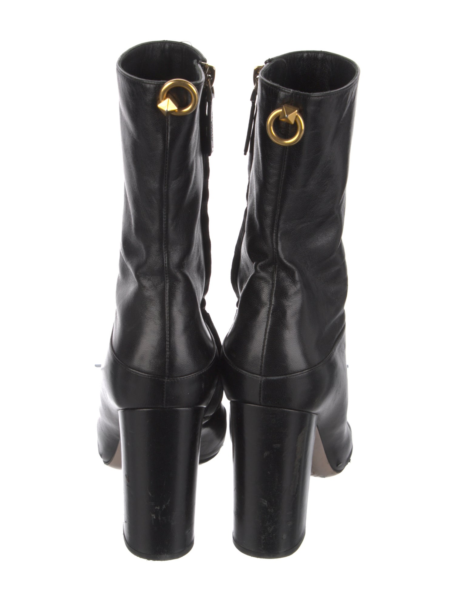 Valentino Rockstud Accents Leather Boots