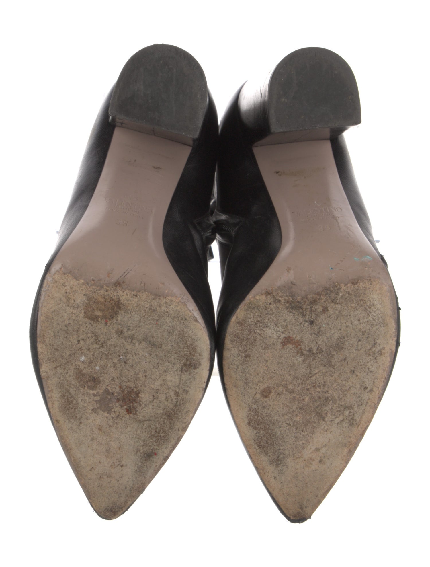 Valentino Rockstud Accents Leather Boots