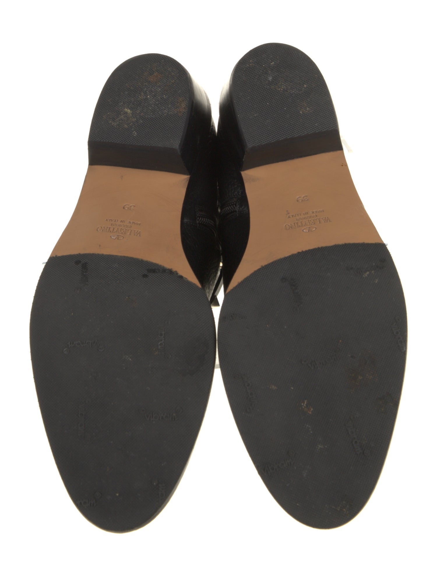 Valentino Rockstud Accents Leather Moto Boots