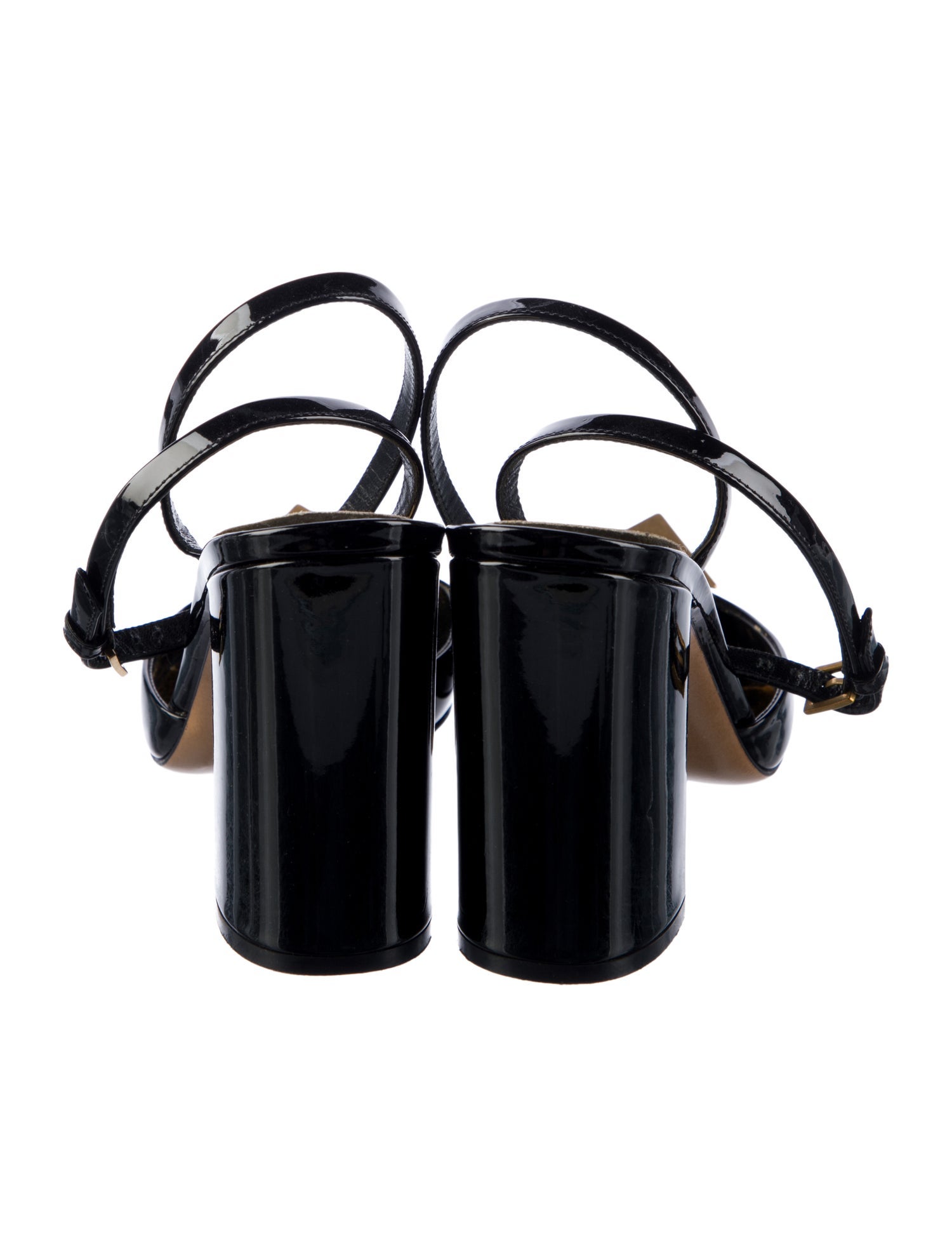 Valentino Rockstud Accents Patent Leather Slingback Pumps