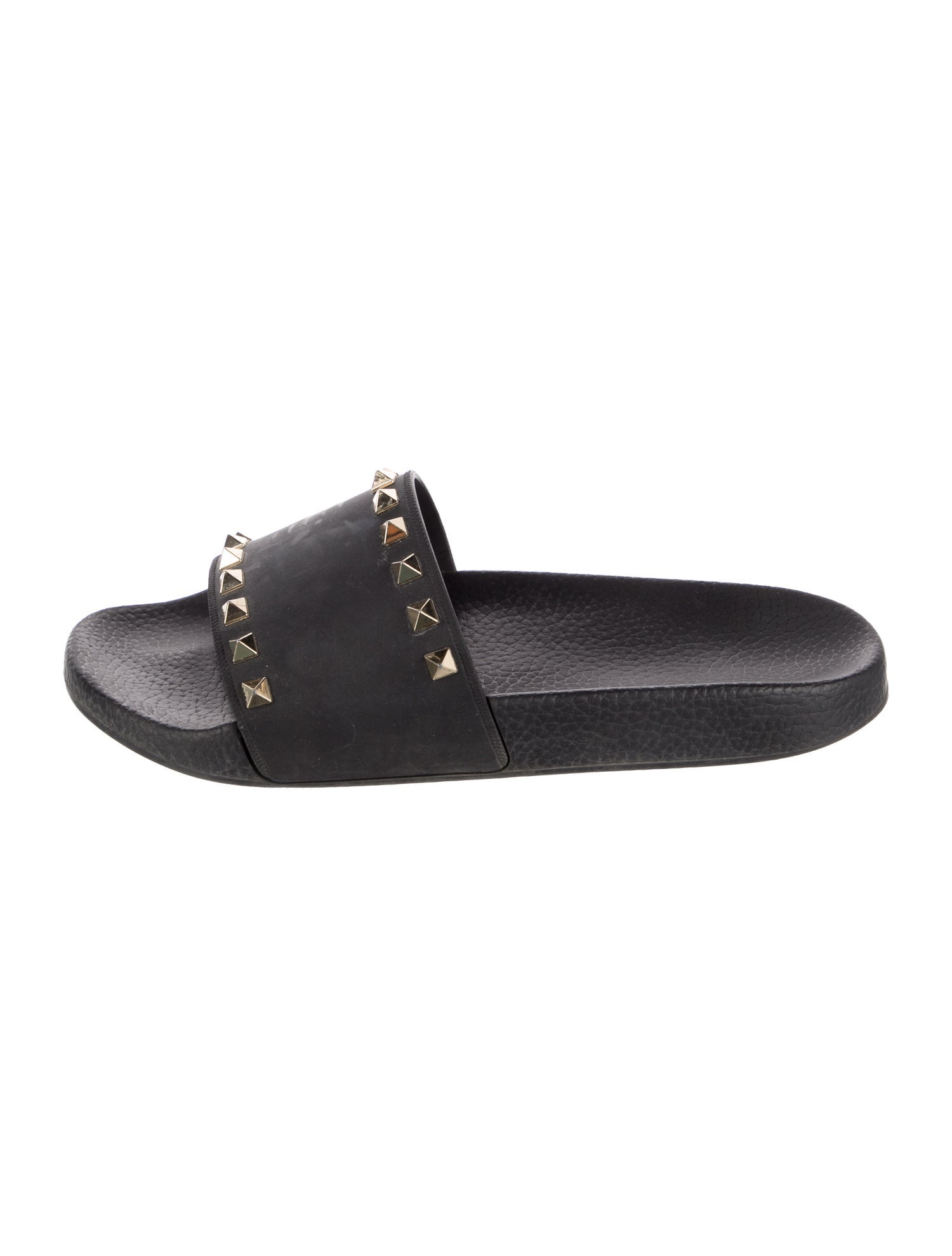 Valentino Rockstud Accents Rubber Slides