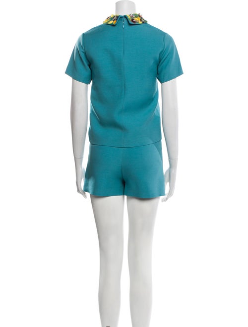 Valentino Virgin Wool Beaded Accents Short Set