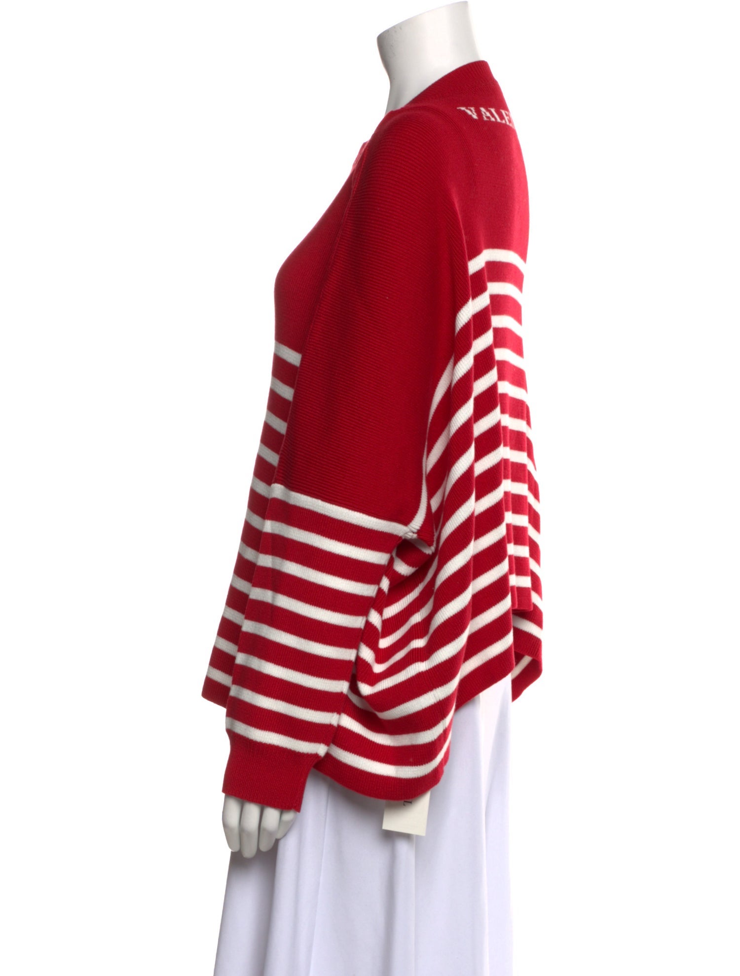 Valentino Striped Bateau Neckline Top