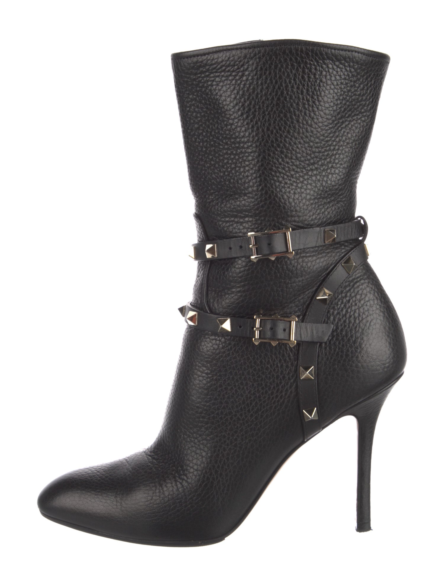 Valentino Rockstud Accents Leather Boots