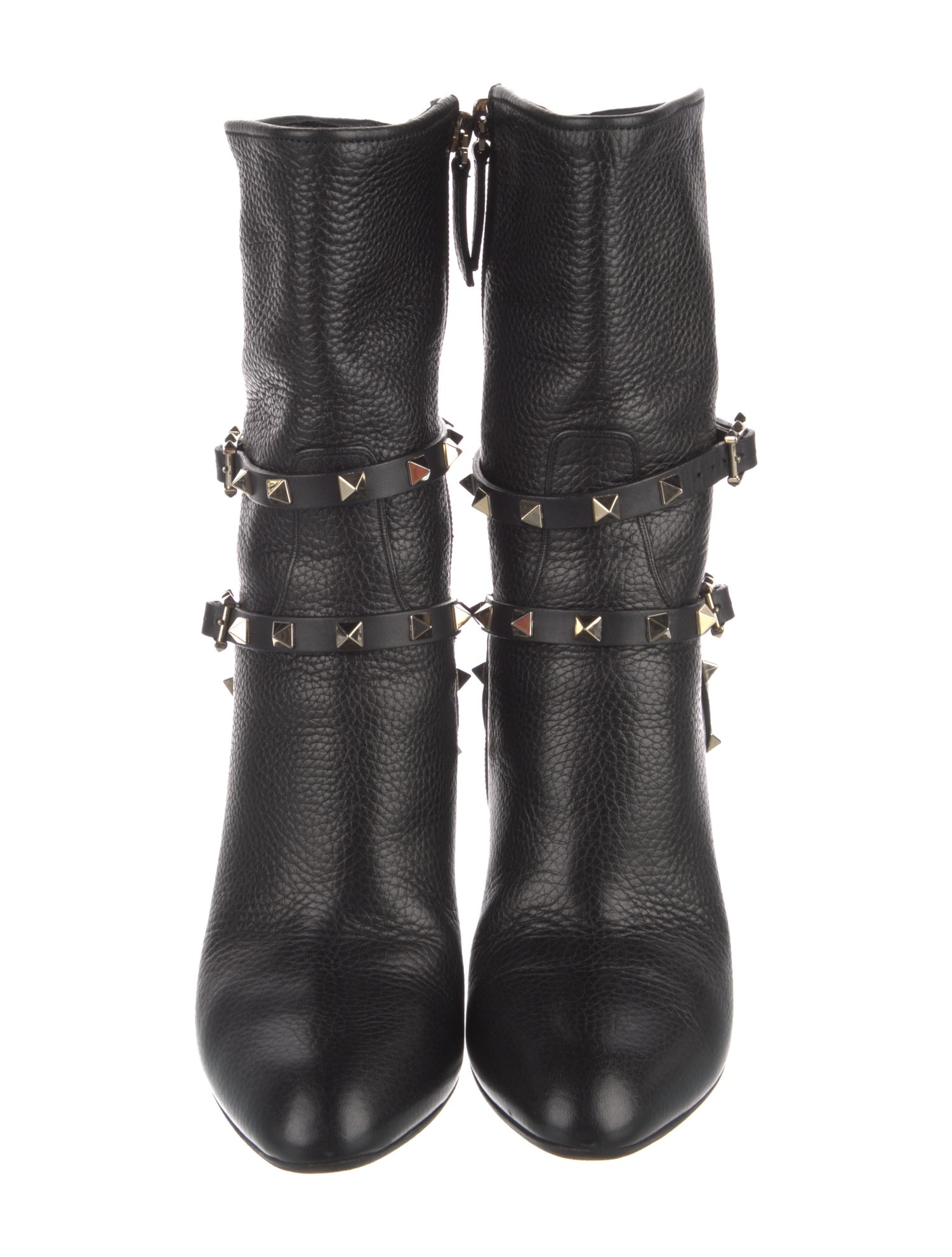 Valentino Rockstud Accents Leather Boots