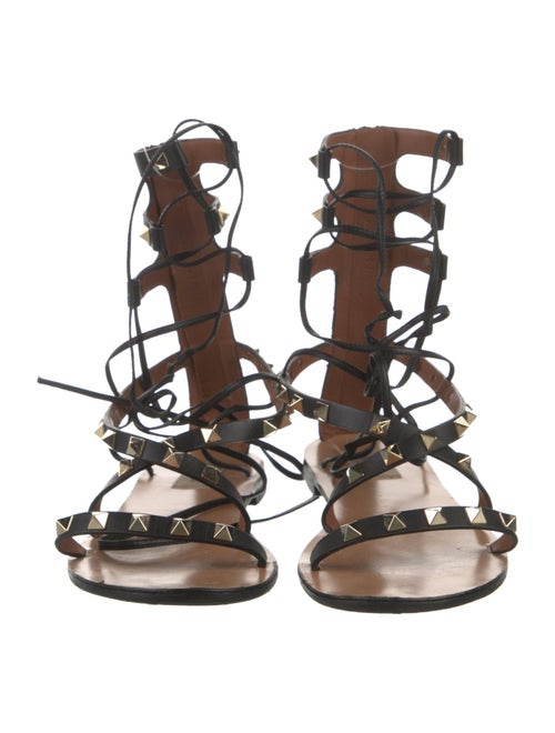 Valentino Rockstud Accents Leather Gladiator Sandals