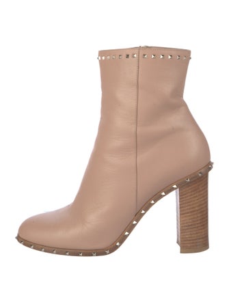 Valentino Rockstud Accents Leather Boots