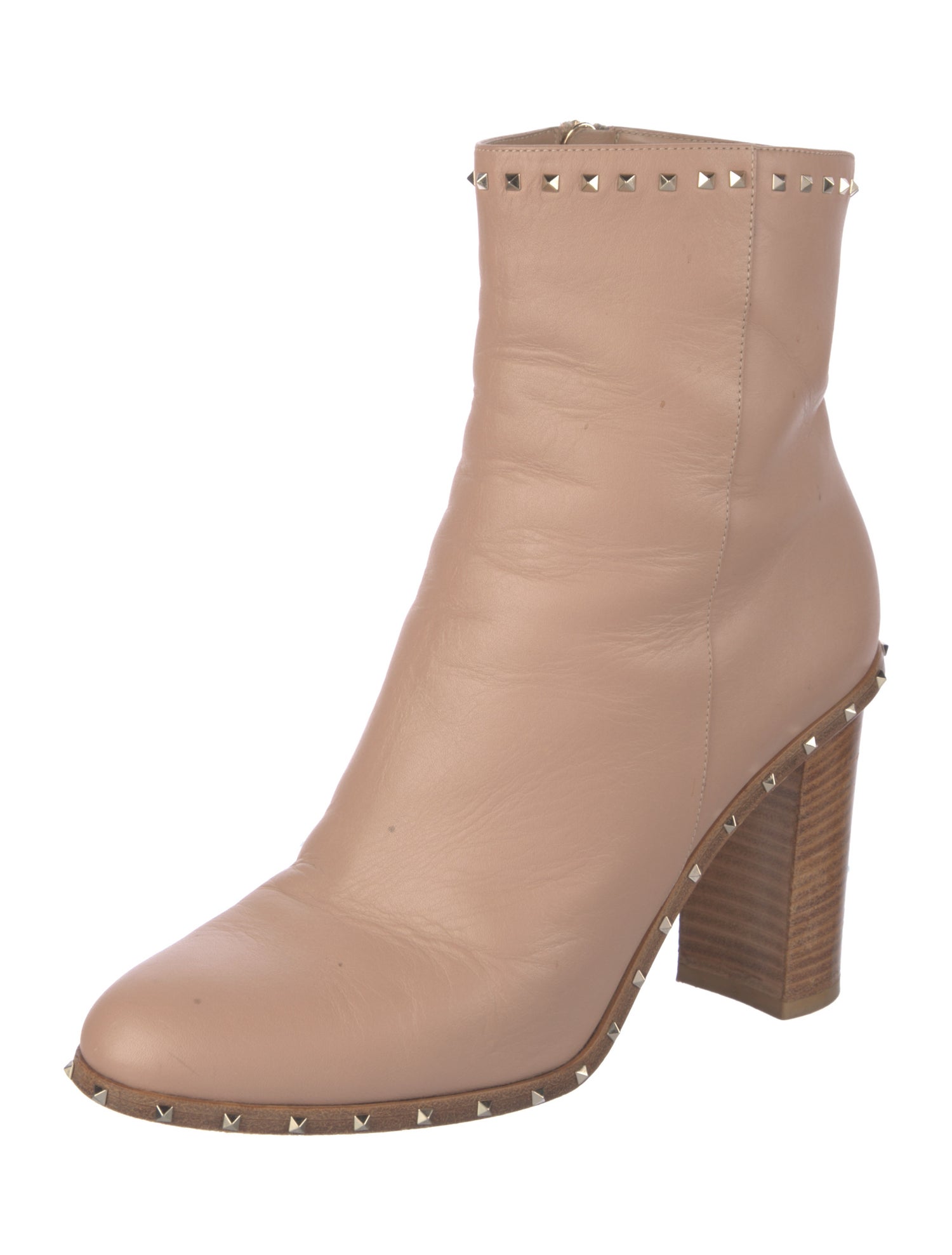 Valentino Rockstud Accents Leather Boots