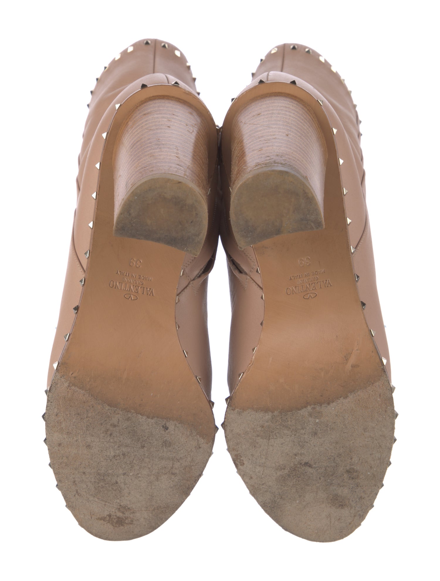 Valentino Rockstud Accents Leather Boots