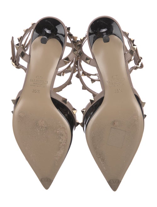 Valentino Rockstud Accents Patent Leather Slingback Pumps