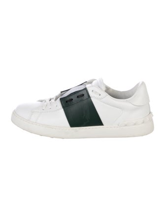 Valentino Rockstud Accents Leather Sneakers