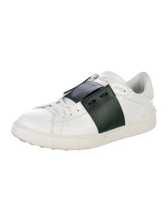 Valentino Rockstud Accents Leather Sneakers