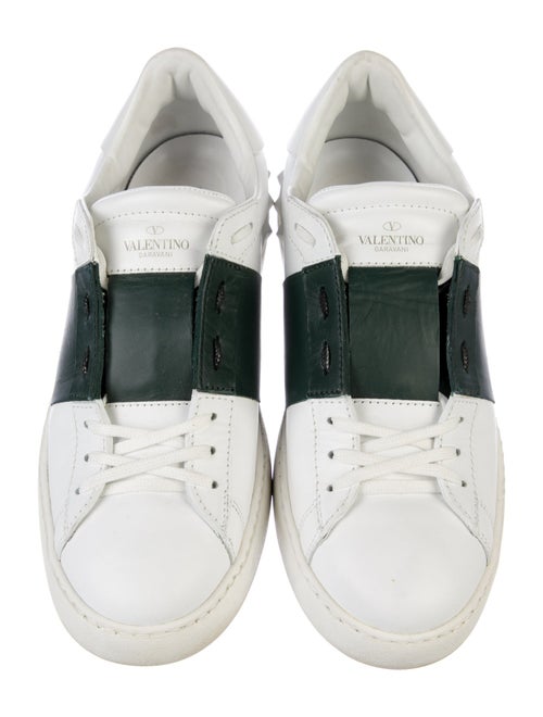 Valentino Rockstud Accents Leather Sneakers