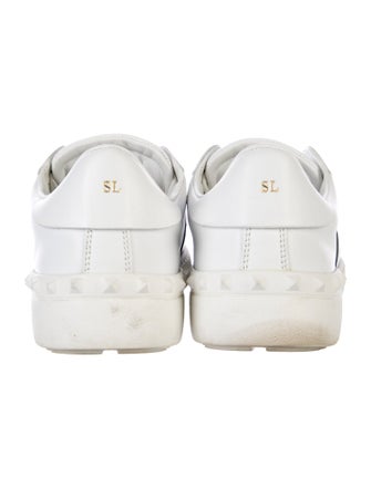 Valentino Rockstud Accents Leather Sneakers