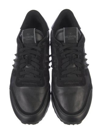 Valentino Rockstud Accents Leather Sneakers