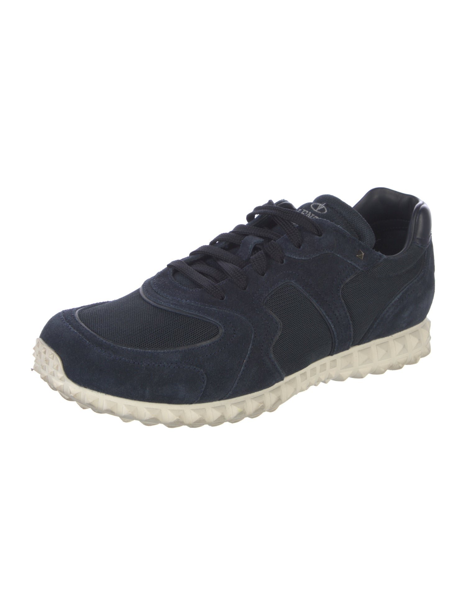 Valentino Rockstud Accents Suede Sneakers