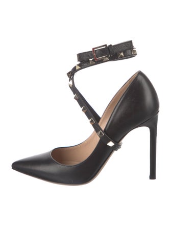 Valentino Rockstud Accents Leather Pumps