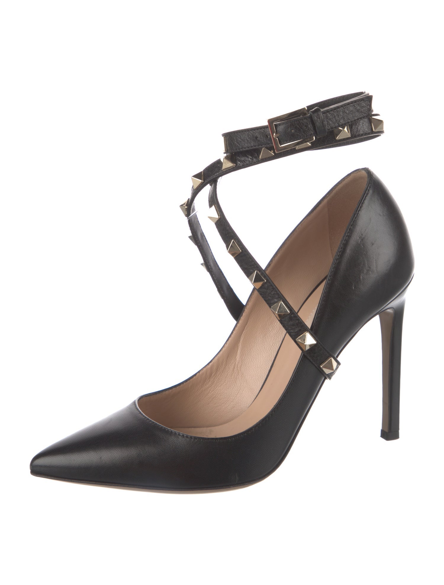 Valentino Rockstud Accents Leather Pumps