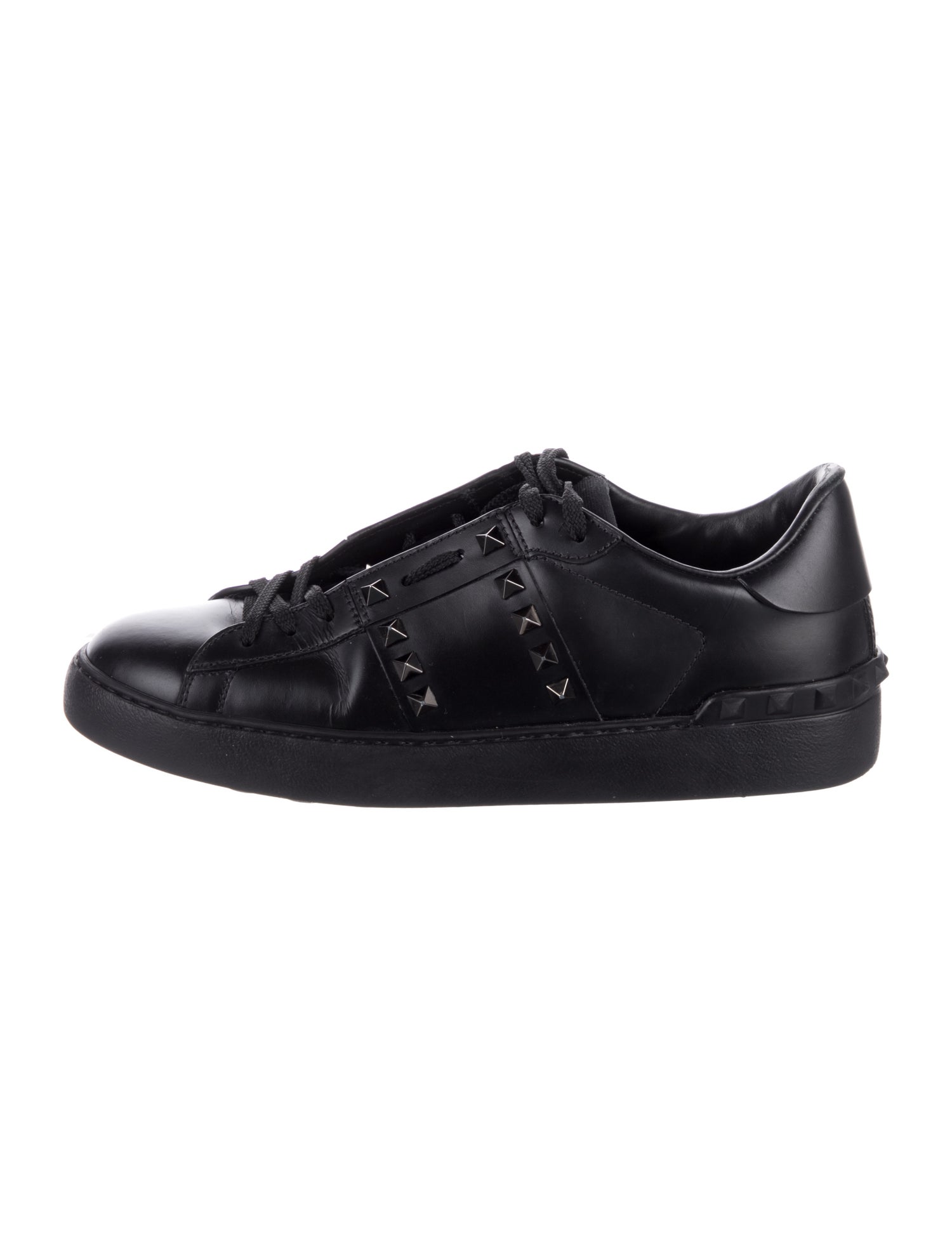 Valentino Rockstud Accents Leather Sneakers