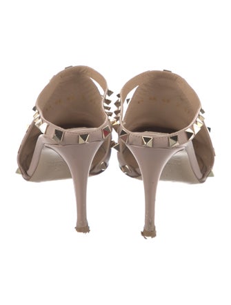Valentino Rockstud Accents Leather Mules