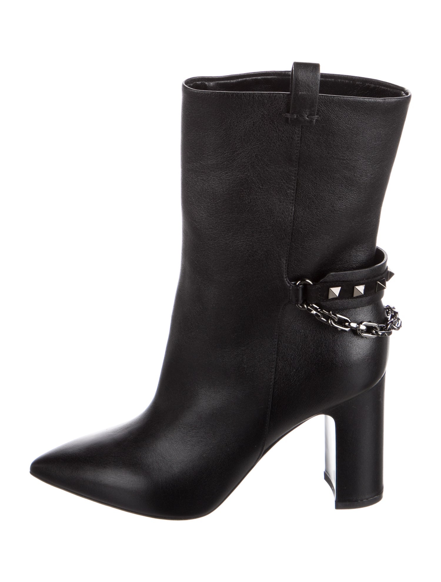 Valentino Rockstud Accents Leather Boots