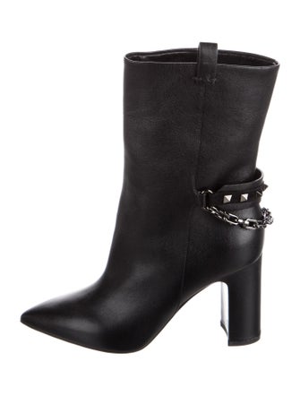 Valentino Rockstud Accents Leather Boots