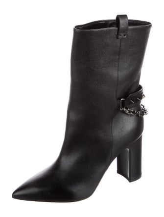 Valentino Rockstud Accents Leather Boots