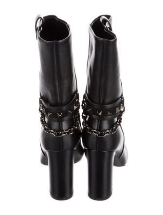 Valentino Rockstud Accents Leather Boots