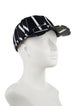 Valentino Men's Black Pattern Printed Nylon Baseball Cap