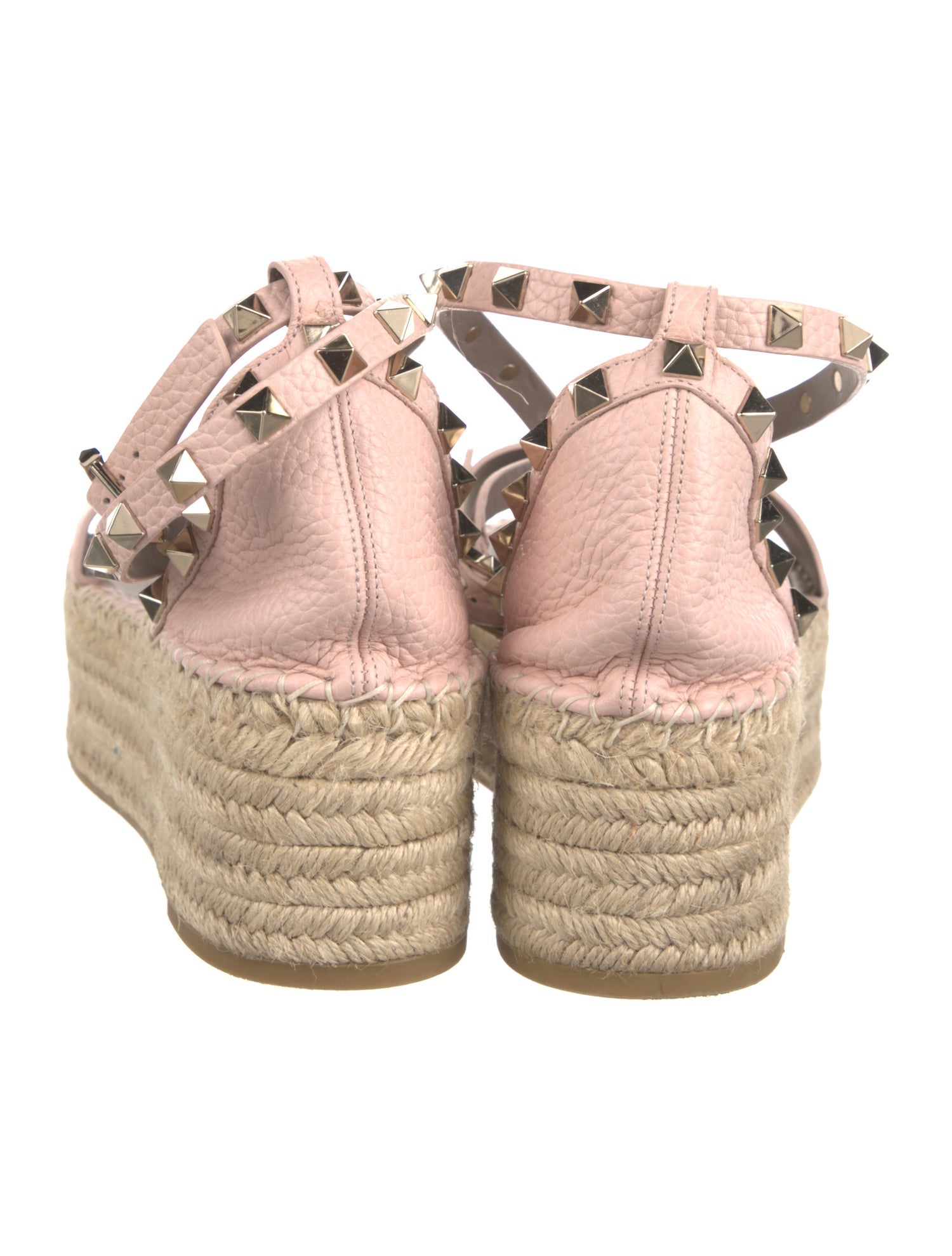 Valentino Rockstud Accents Leather Espadrilles