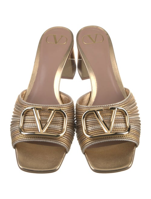 Valentino Leather Printed Slides