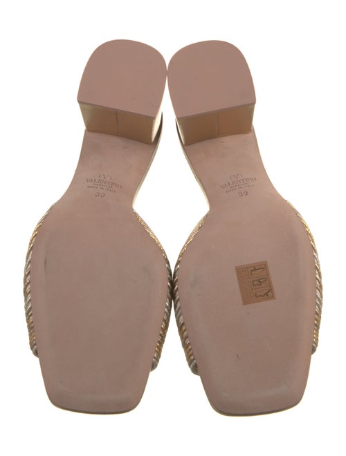 Valentino Leather Printed Slides