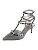 Valentino Rockstud Accents Patent Leather T-Strap Pumps